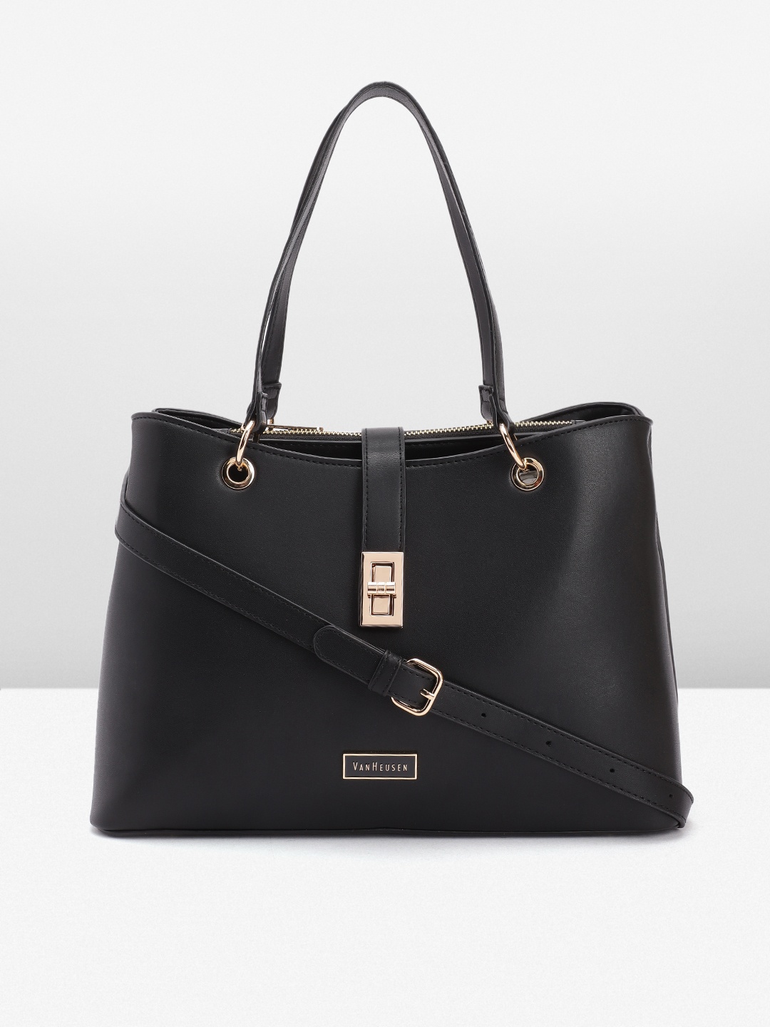 

Van Heusen Women Solid Shoulder Bag, Black