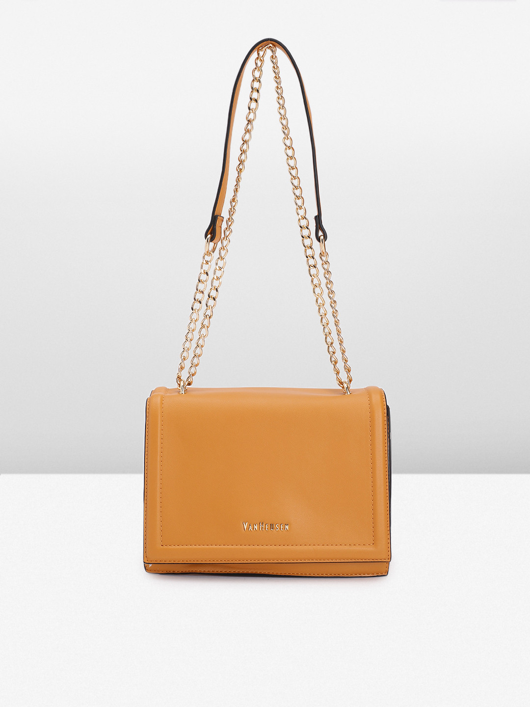 

Van Heusen Solid PU Structured Satchel, Mustard