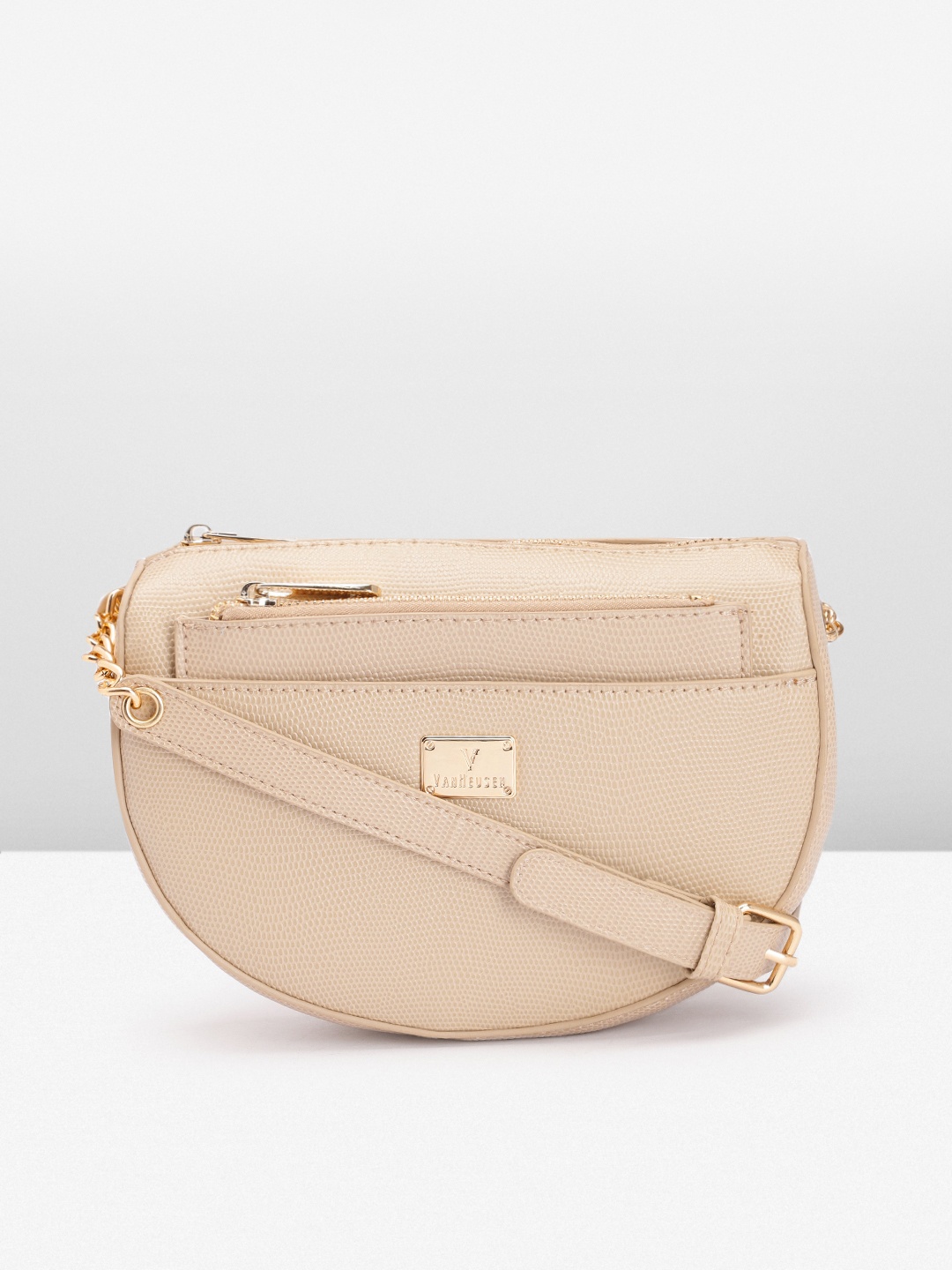 

Van Heusen Animal Textured Half Moon Sling Bag, Beige