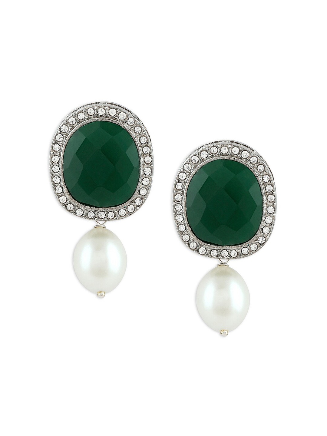 

Ahaanya Green Agate Contemporary Studs Earrings