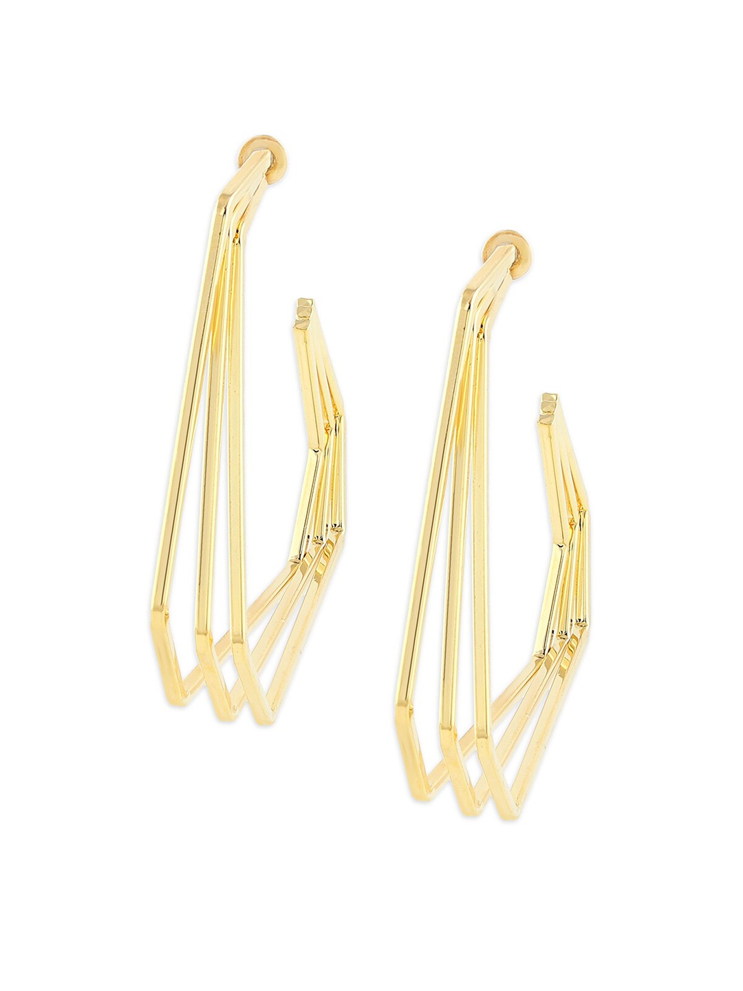 

Ahaanya Gold-Toned Contemporary Half Hoop Earrings