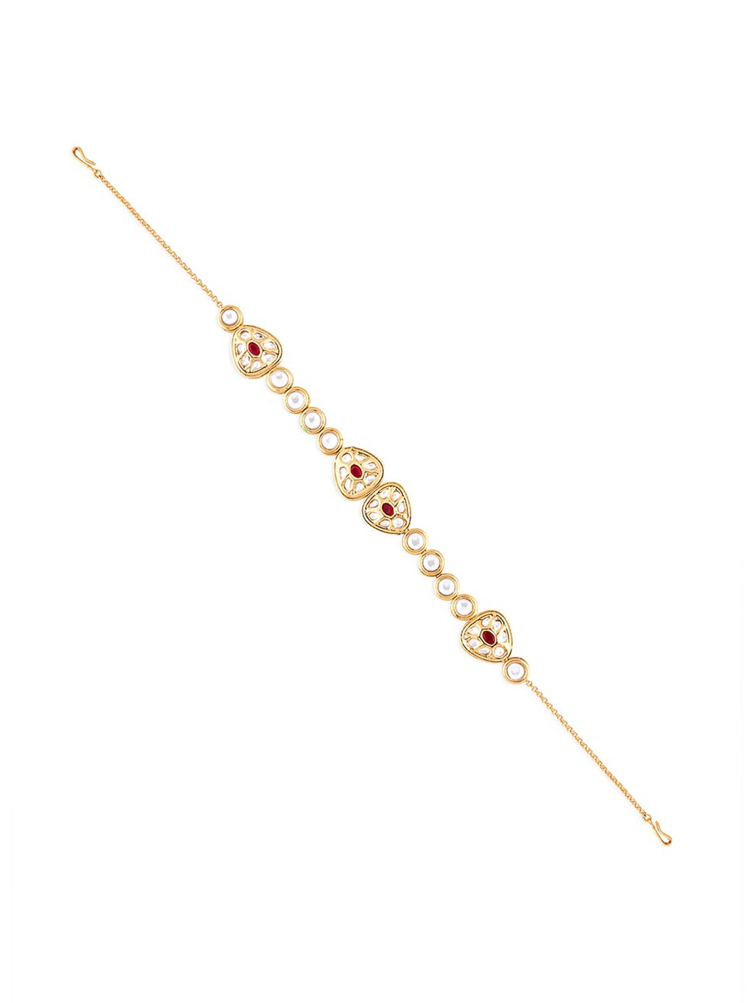 

Ahaanya Gold-Plated & White Kundan Stone-Studded Matha Patti