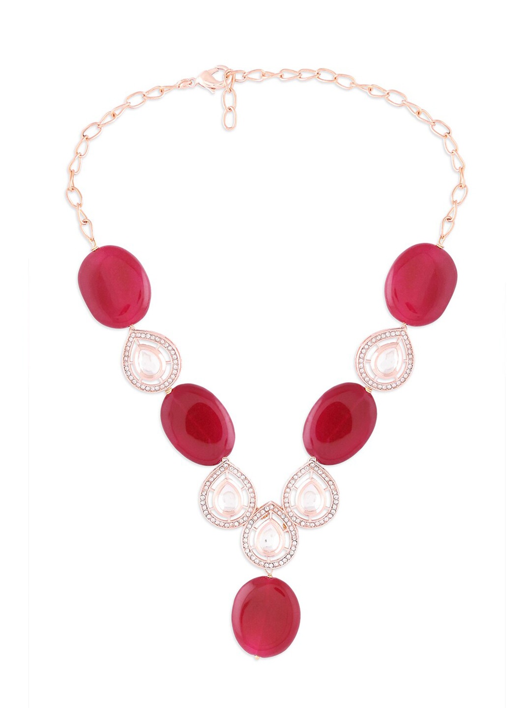 

Ahaanya Red Agate And Kundan Choker Necklace