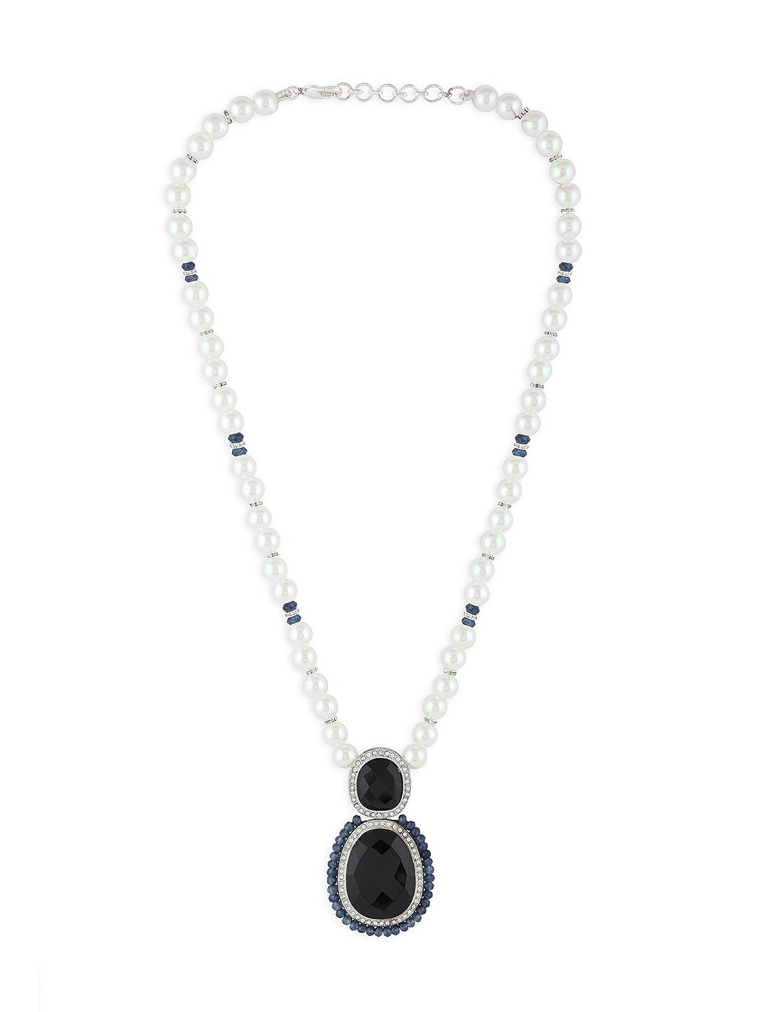 

Ahaanya Gold-Toned & Blue Agates And Pearls Necklace