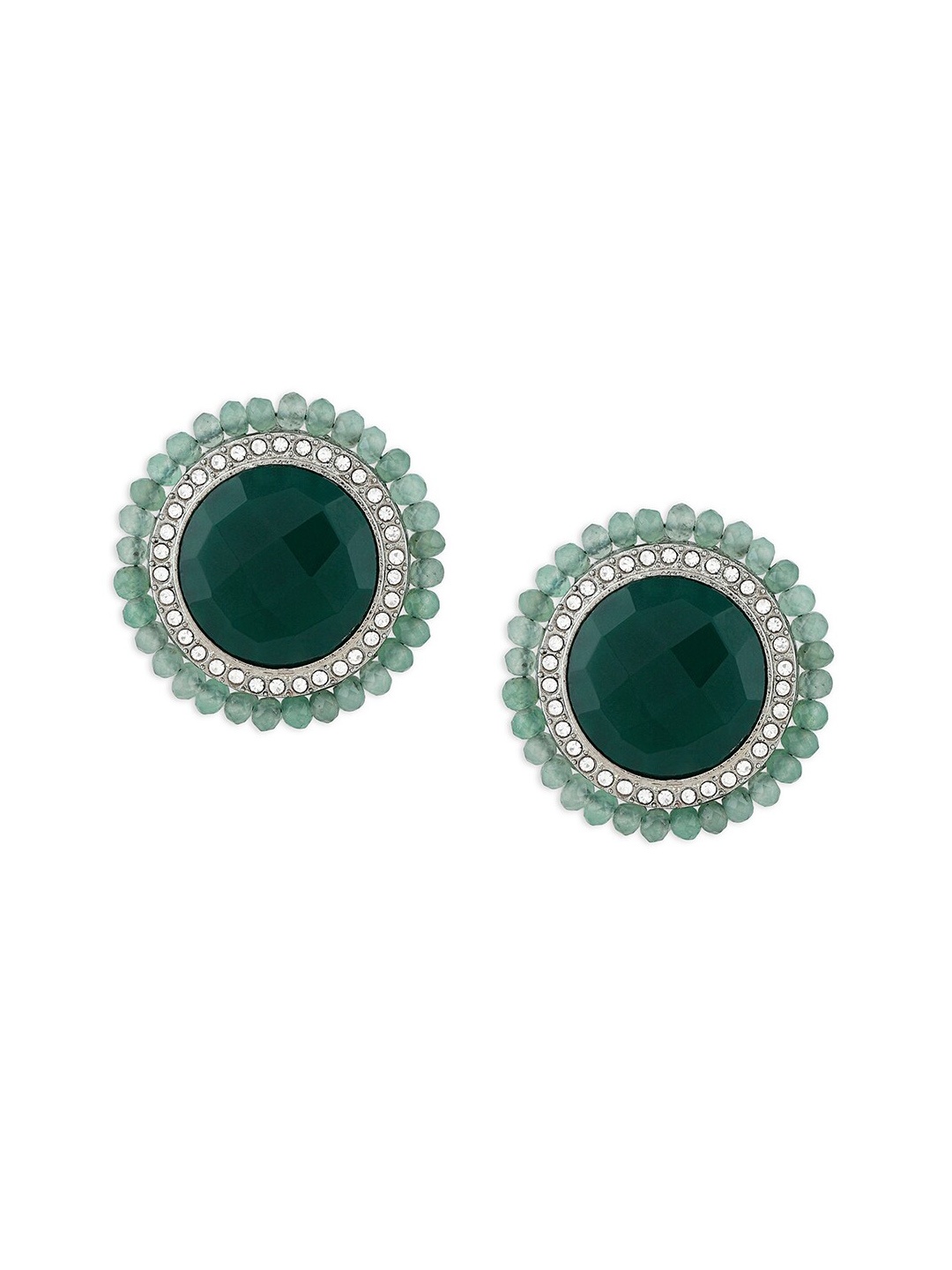 

Ahaanya Green Agates Contemporary Studs Earrings