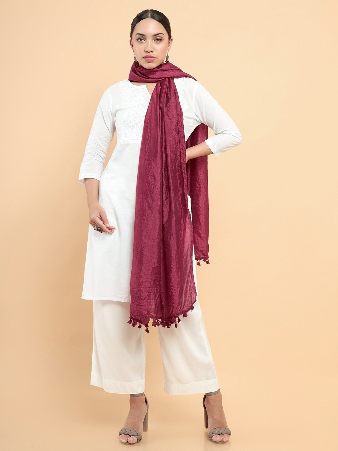 

Soch Maroon Art Silk Dupatta