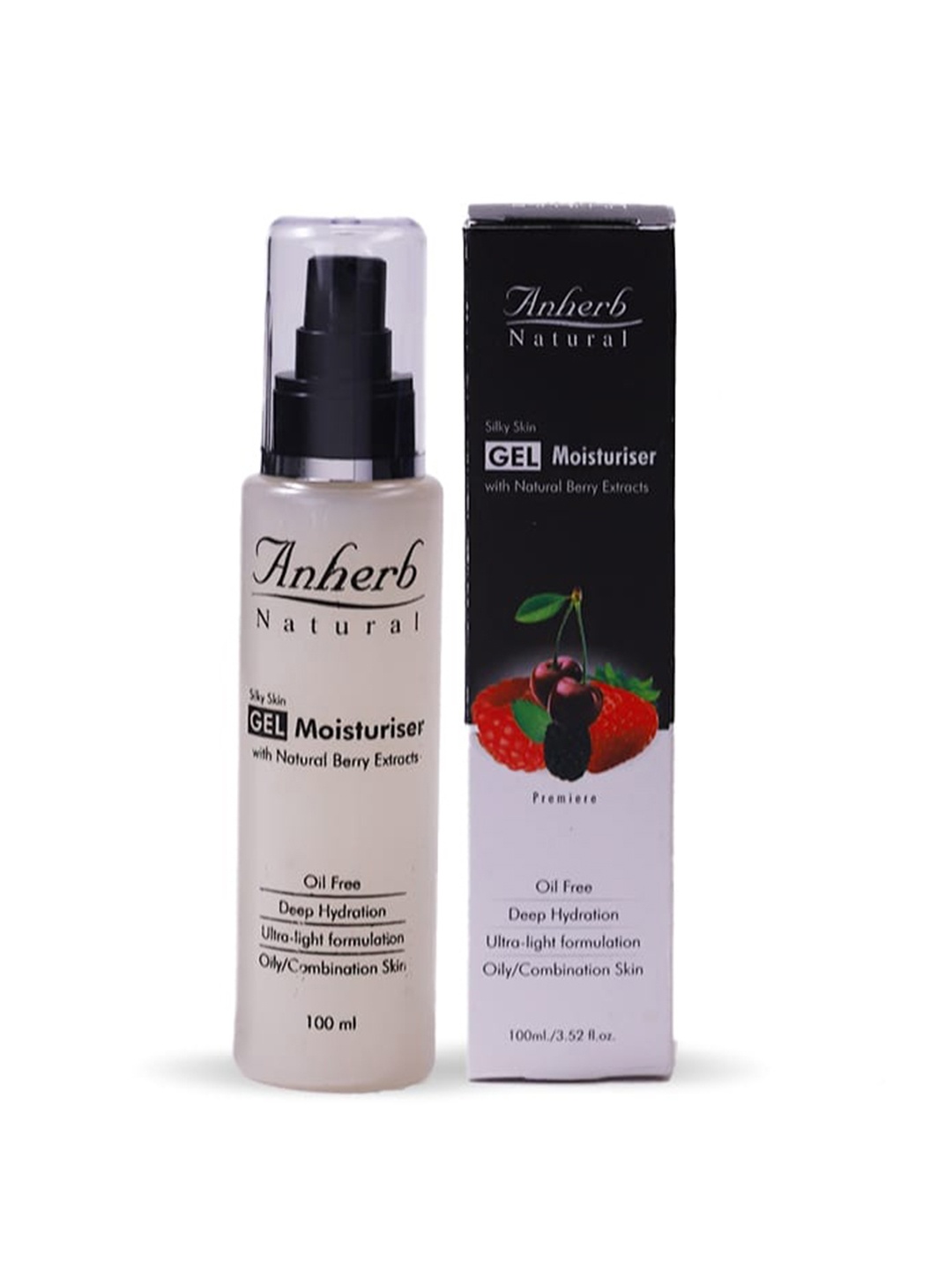 

Anherb Natural Silky Skin Gel Moisturizer with Natural Berry Extract - 100 ml, White