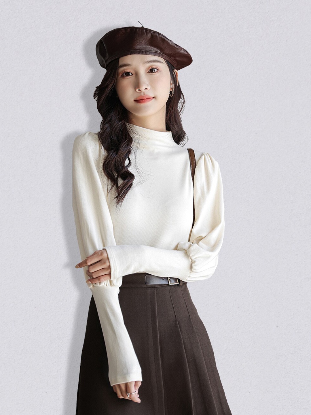 

JC Collection Women Beige Solid Pullover