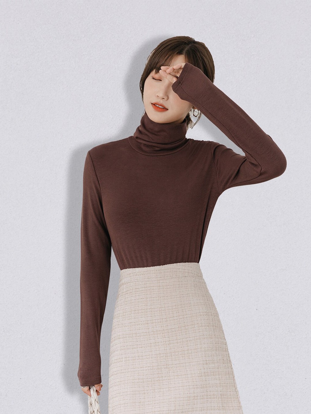 

JC Collection Women Coffee Brown Solid Pullover