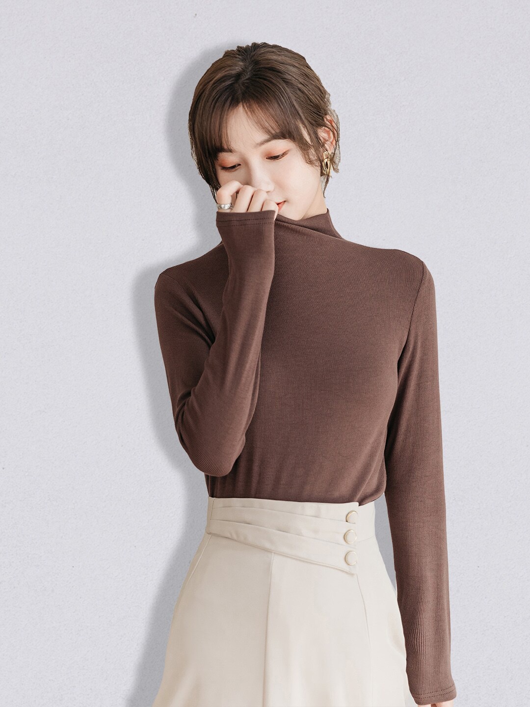 

JC Collection Women Coffee Brown Solid Pullover