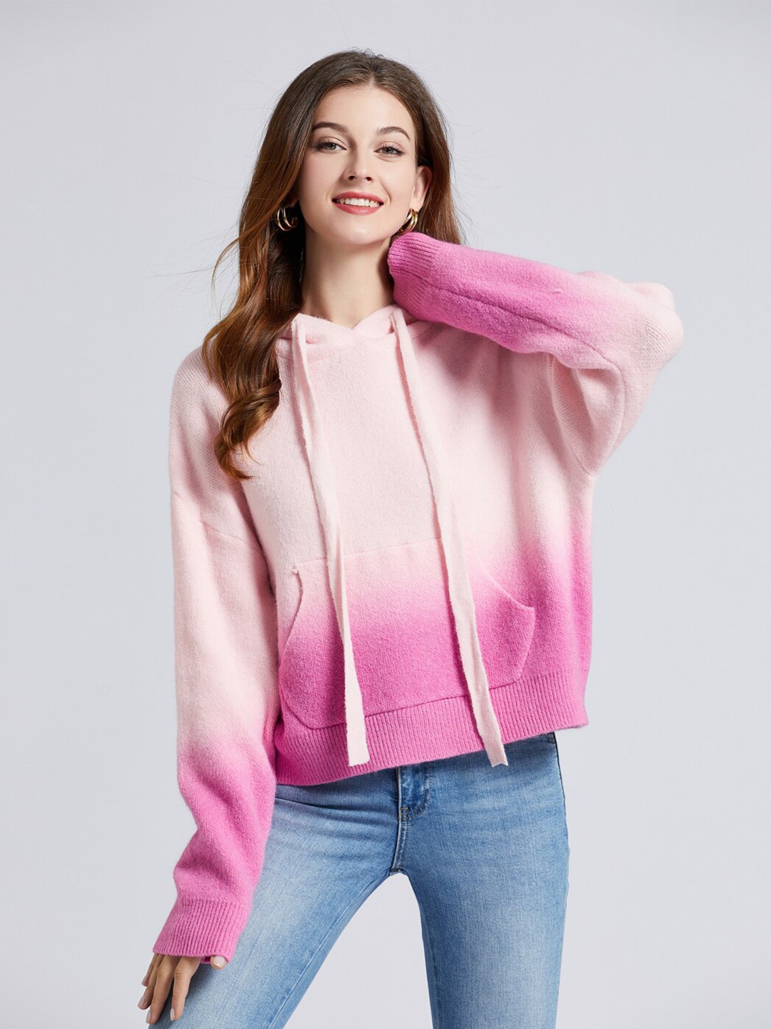 

JC Collection Women Pink Colourblocked Hooded Pullover