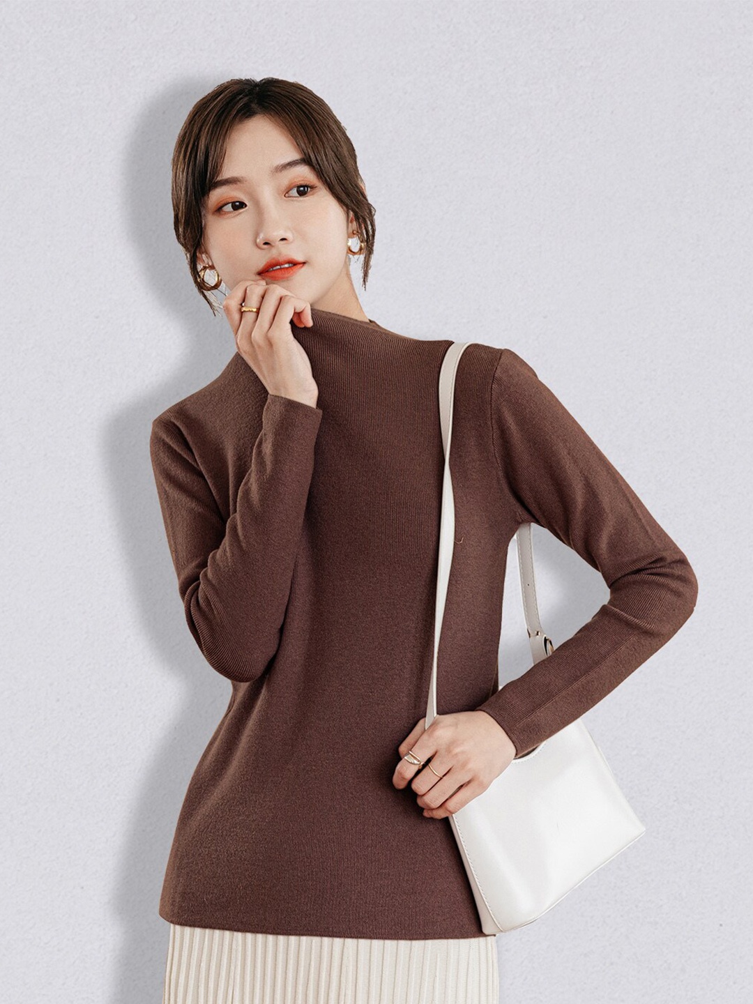 

JC Collection Women Coffee Brown Pullover