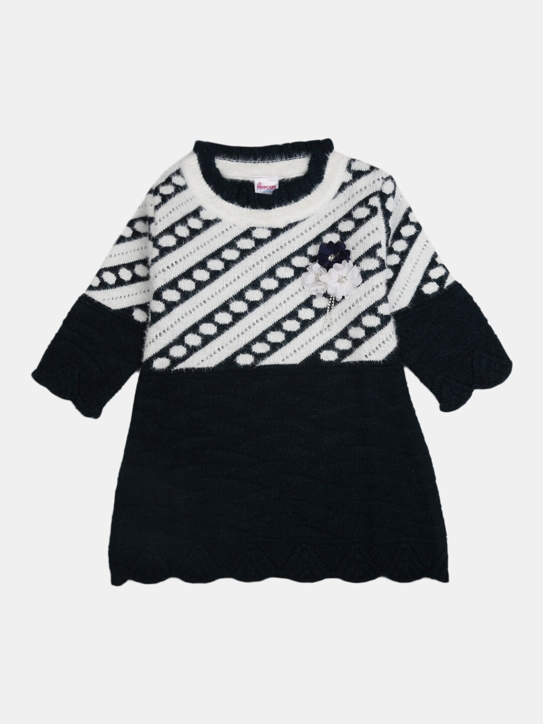 

V-Mart Unisex Kids White & Black Printed T-shirt with Pyjamas