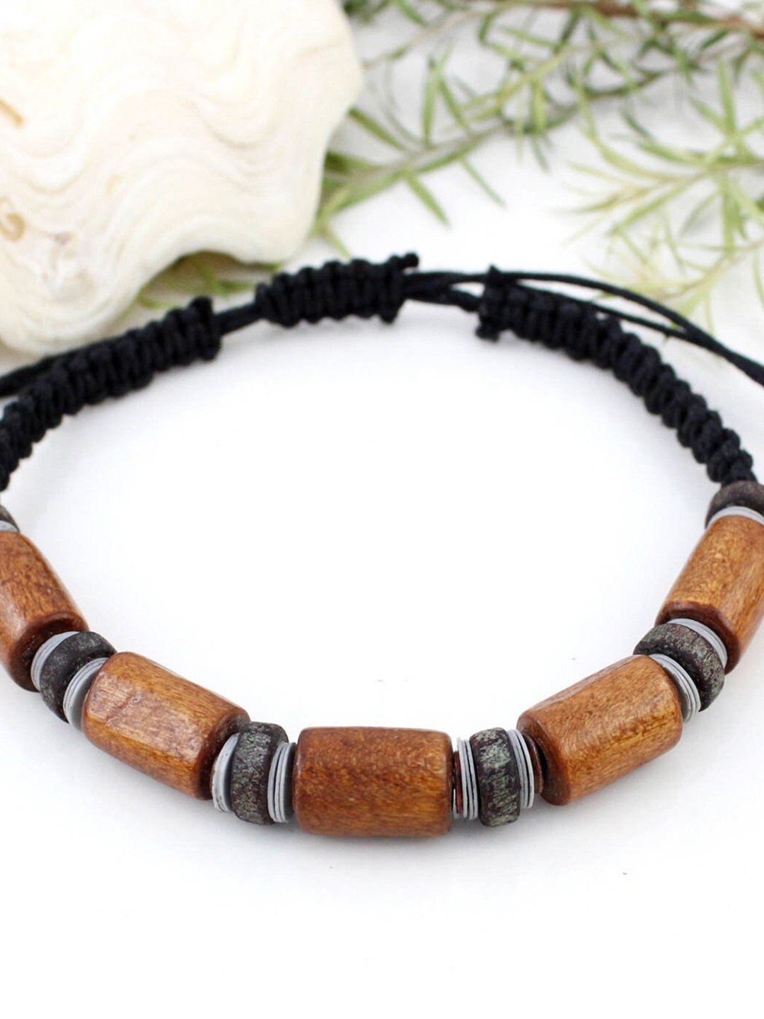

Runway Ritual Men Black & Brown Wood Link Bracelet