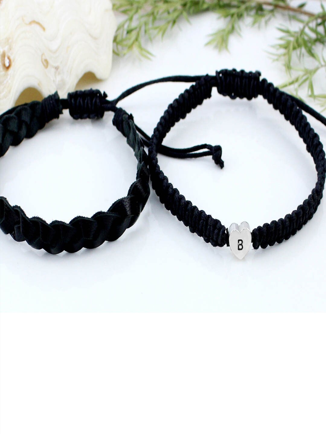 

Runway Ritual Men Set Of 2 Black Leather Bracelet