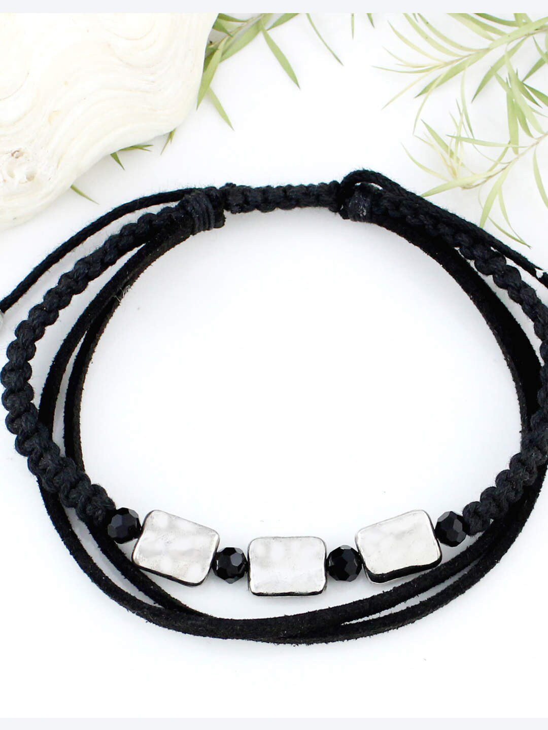

Runway Ritual Men Black Multistrand Bracelet