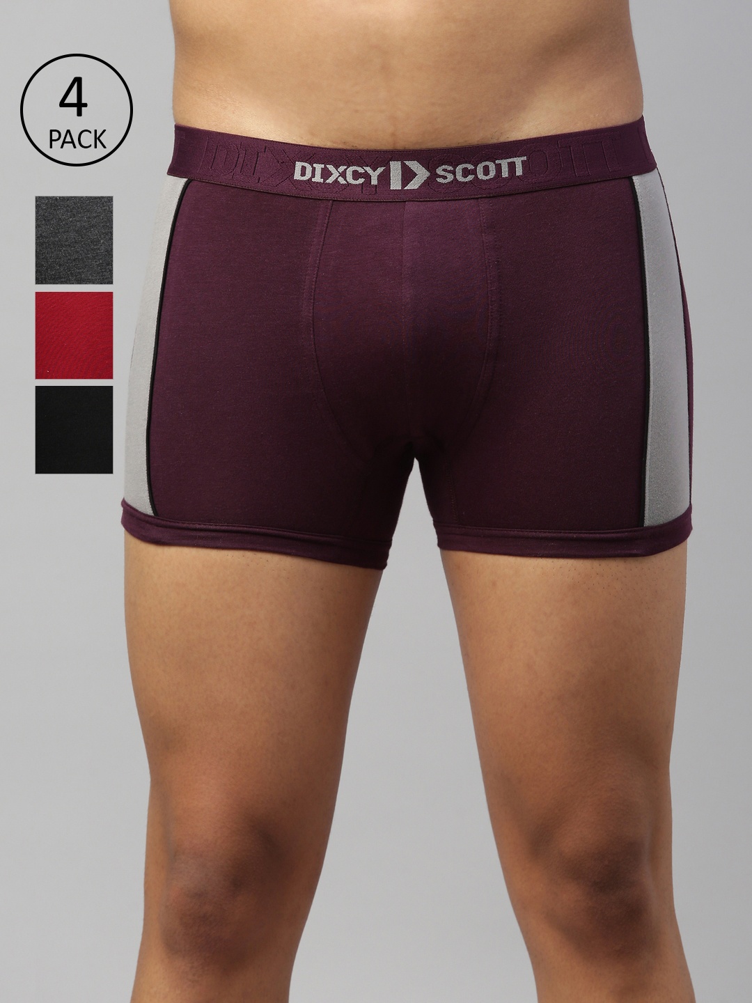 

DIXCY SCOTT MAXIMUS Men Pack of 4 Assorted Colourblocked Trunk