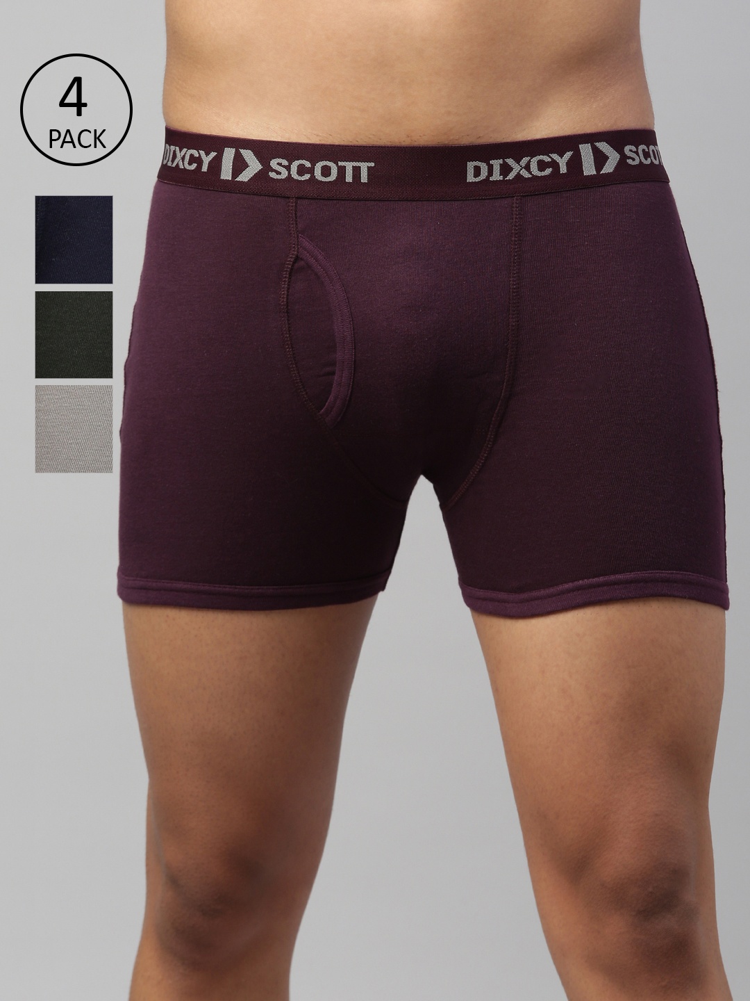 DIXCY SCOTT MAXIMUS Men Pack Of 4 Assorted Cotton Trunks