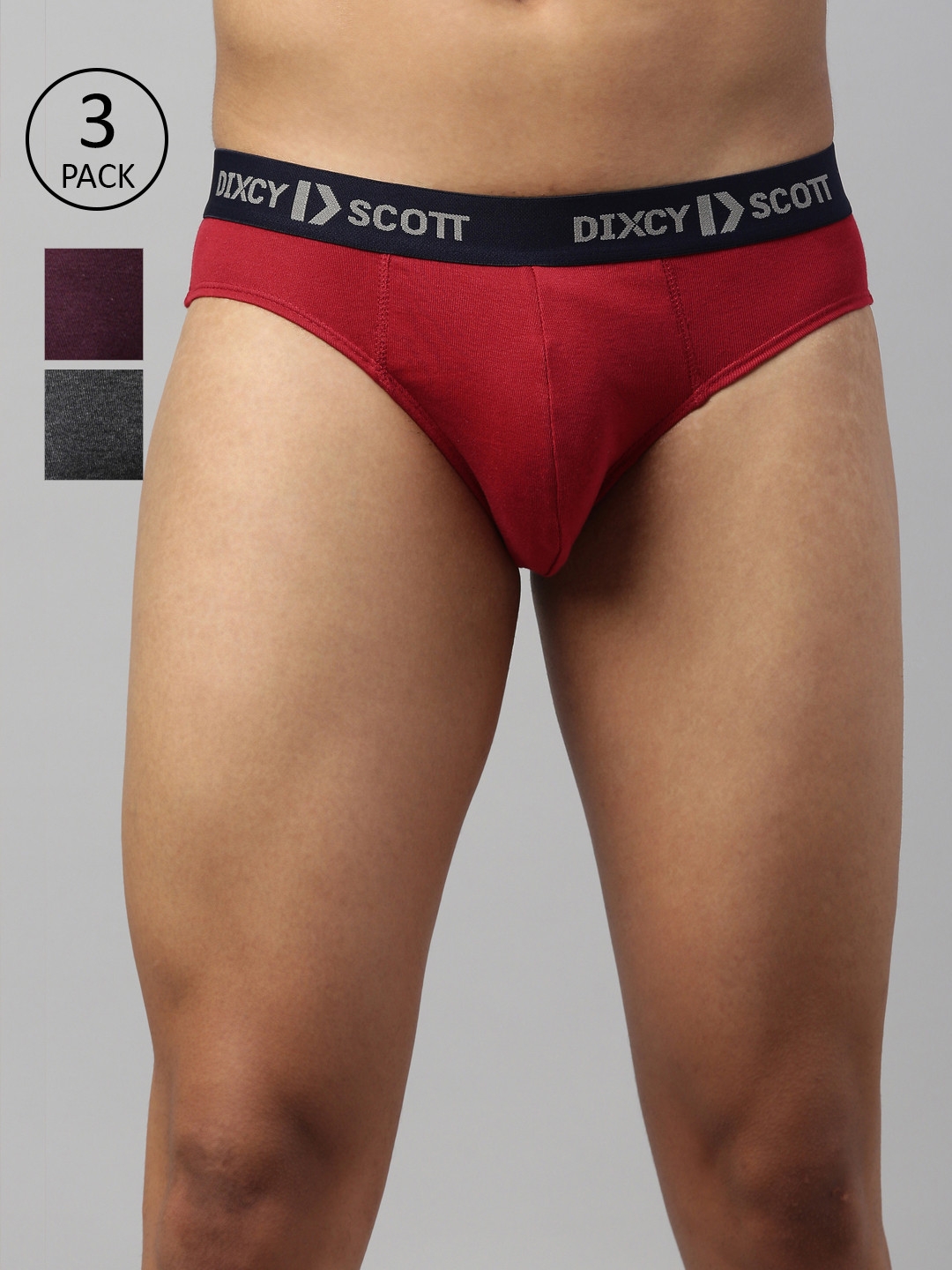 

DIXCY SCOTT MAXIMUS Men Pack Of 3 Assorted Cotton Basic Briefs