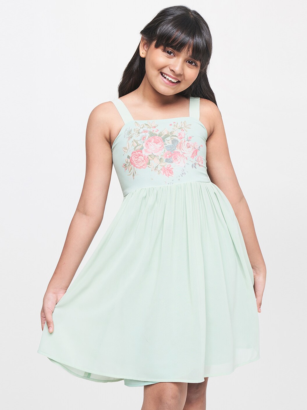 

AND Girls Sea Green Pinafore Dress