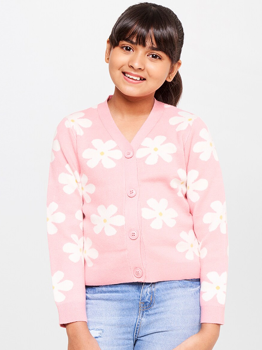 

AND Girls Pink White Floral Tailored Jacket