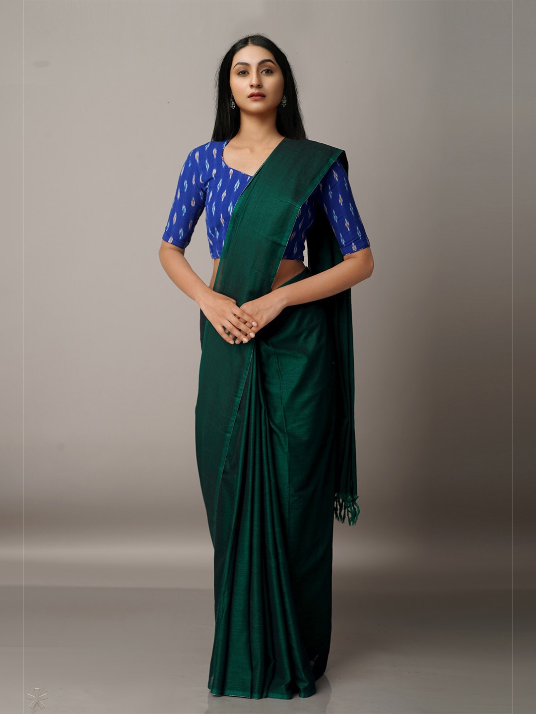 

Unnati Silks Green Pure Cotton Narayan Peth Saree