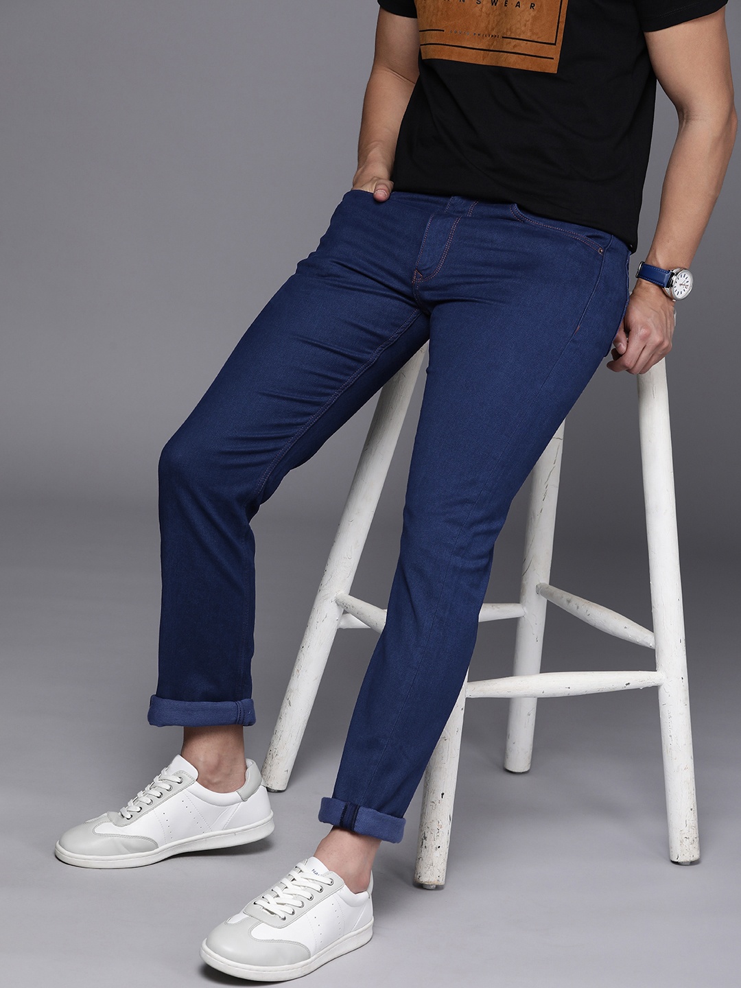 

Louis Philippe Jeans Men Low-Rise Stretchable Jeans, Blue