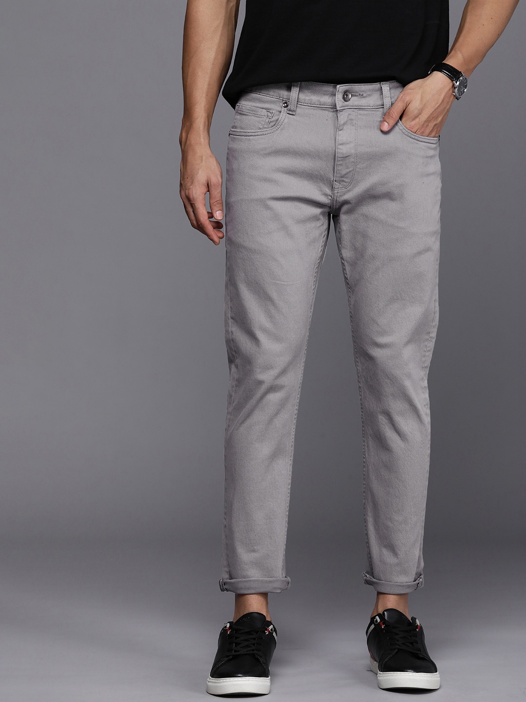 

Louis Philippe Jeans Men Slim Fit Low-Rise Stretchable Jeans, Grey