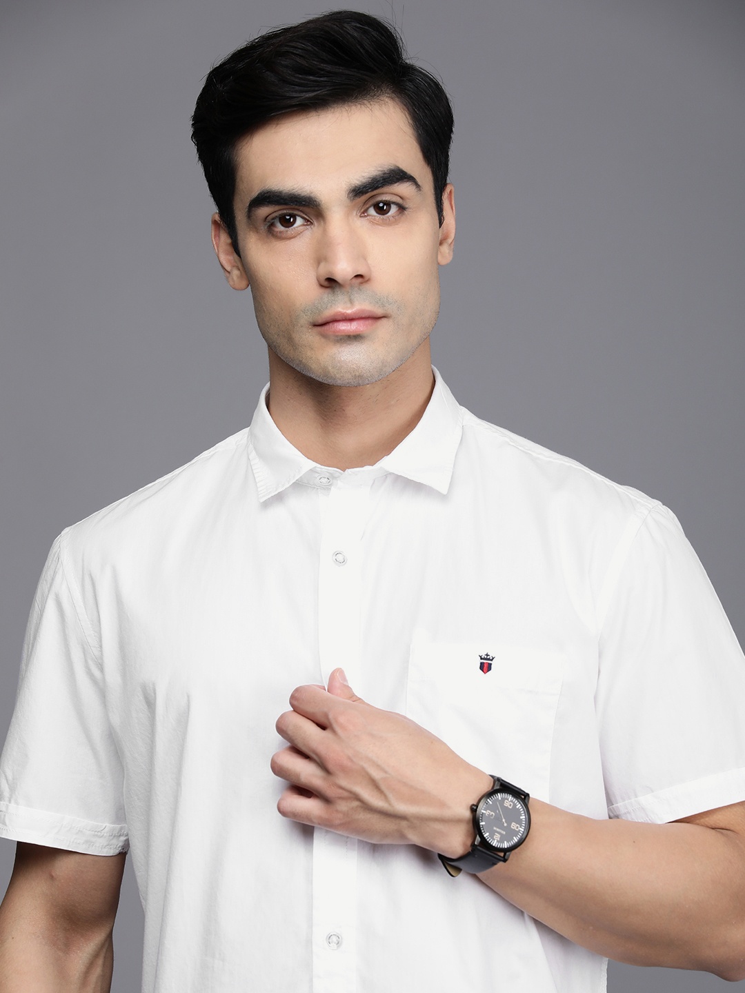 

Louis Philippe Jeans Men Solid Slim Fit Pure Cotton Casual Shirt, White