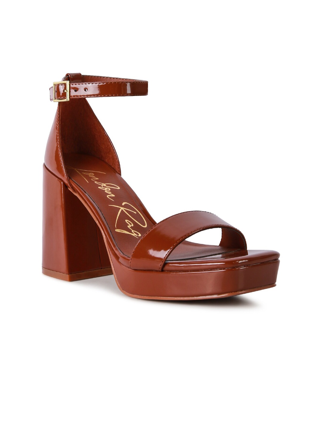 

London Rag Brown PU Platform Heels