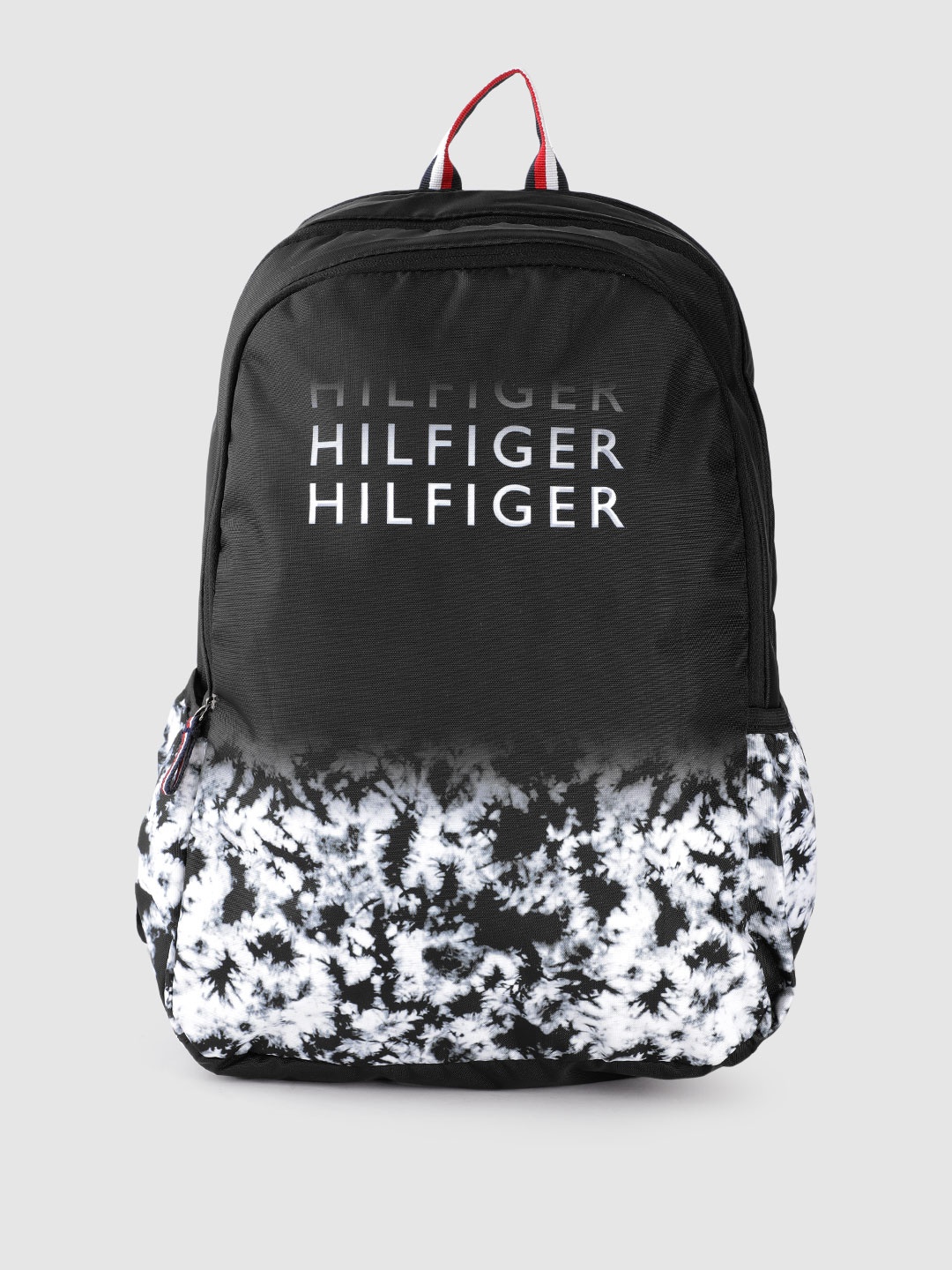

Tommy Hilfiger Unisex Black & White Typography Backpack