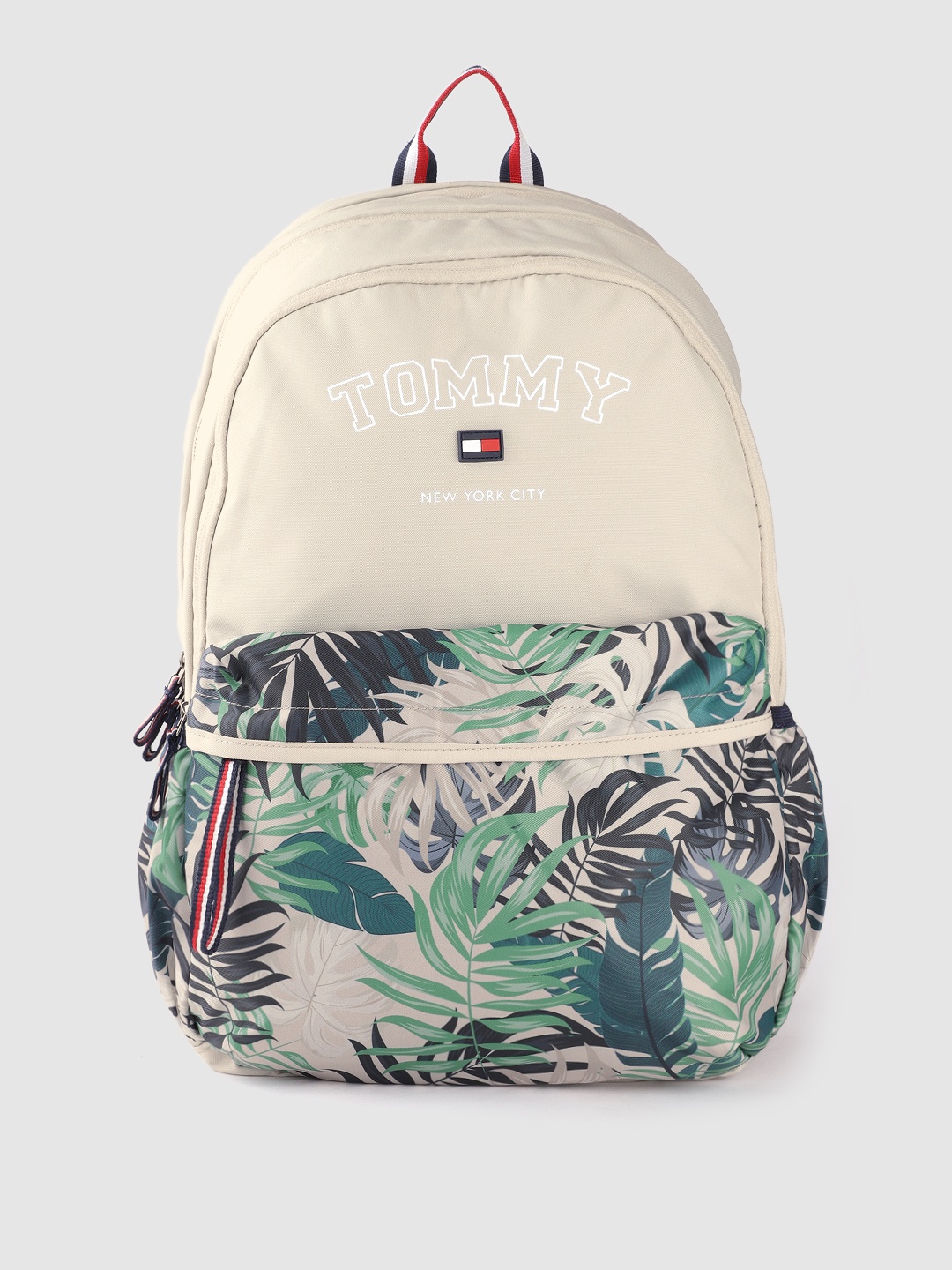 

Tommy Hilfiger Unisex Beige & Green Applique Tropical Print Backpack