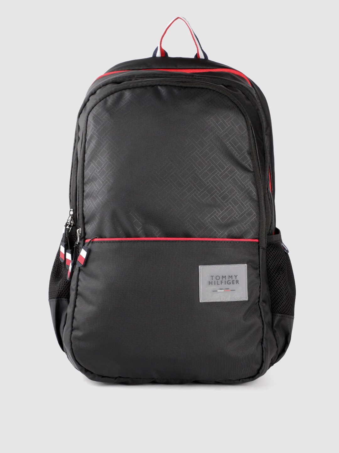 

Tommy Hilfiger Unisex Black Solid Applique Backpack
