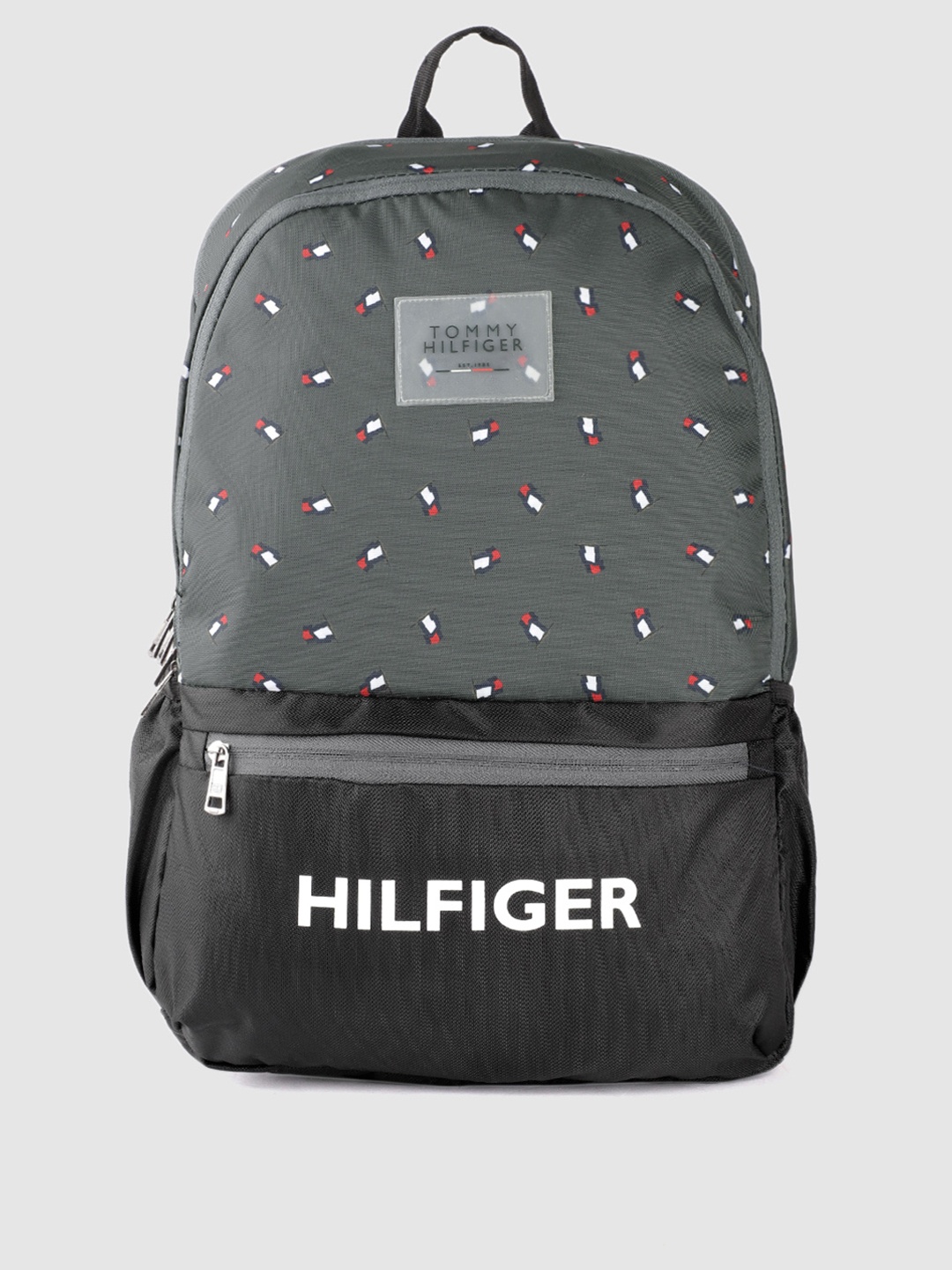 

Tommy Hilfiger Unisex Grey & Black Applique Backpack