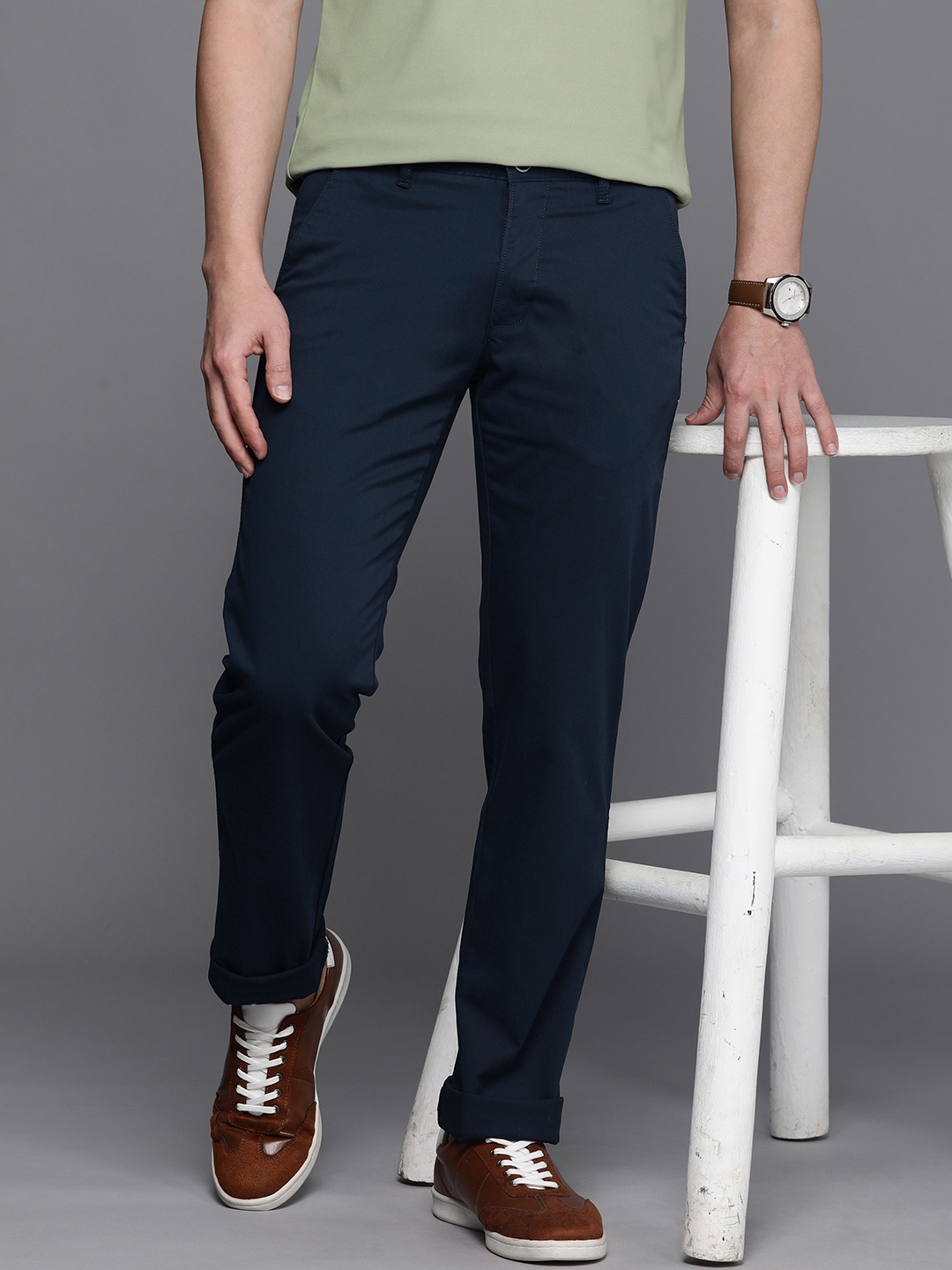 

Louis Philippe Sport Men Slim Fit Trousers, Navy blue