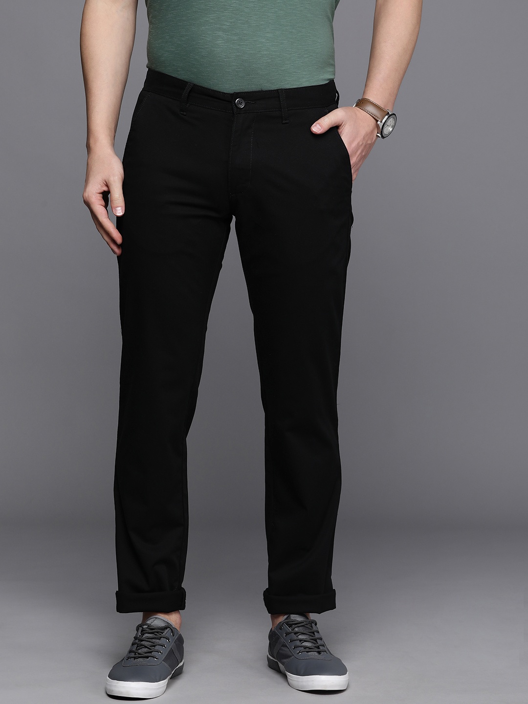 

Louis Philippe Sport Men Slim Fit Trousers, Black