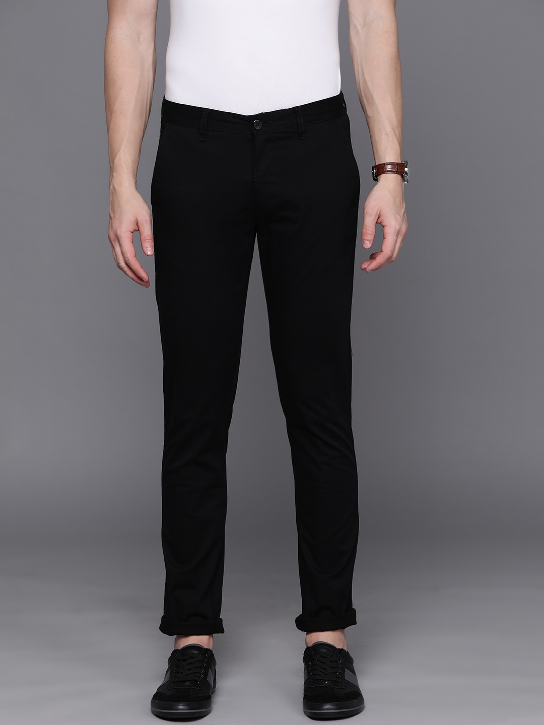 

Louis Philippe Sport Men Slim Fit Trousers, Black