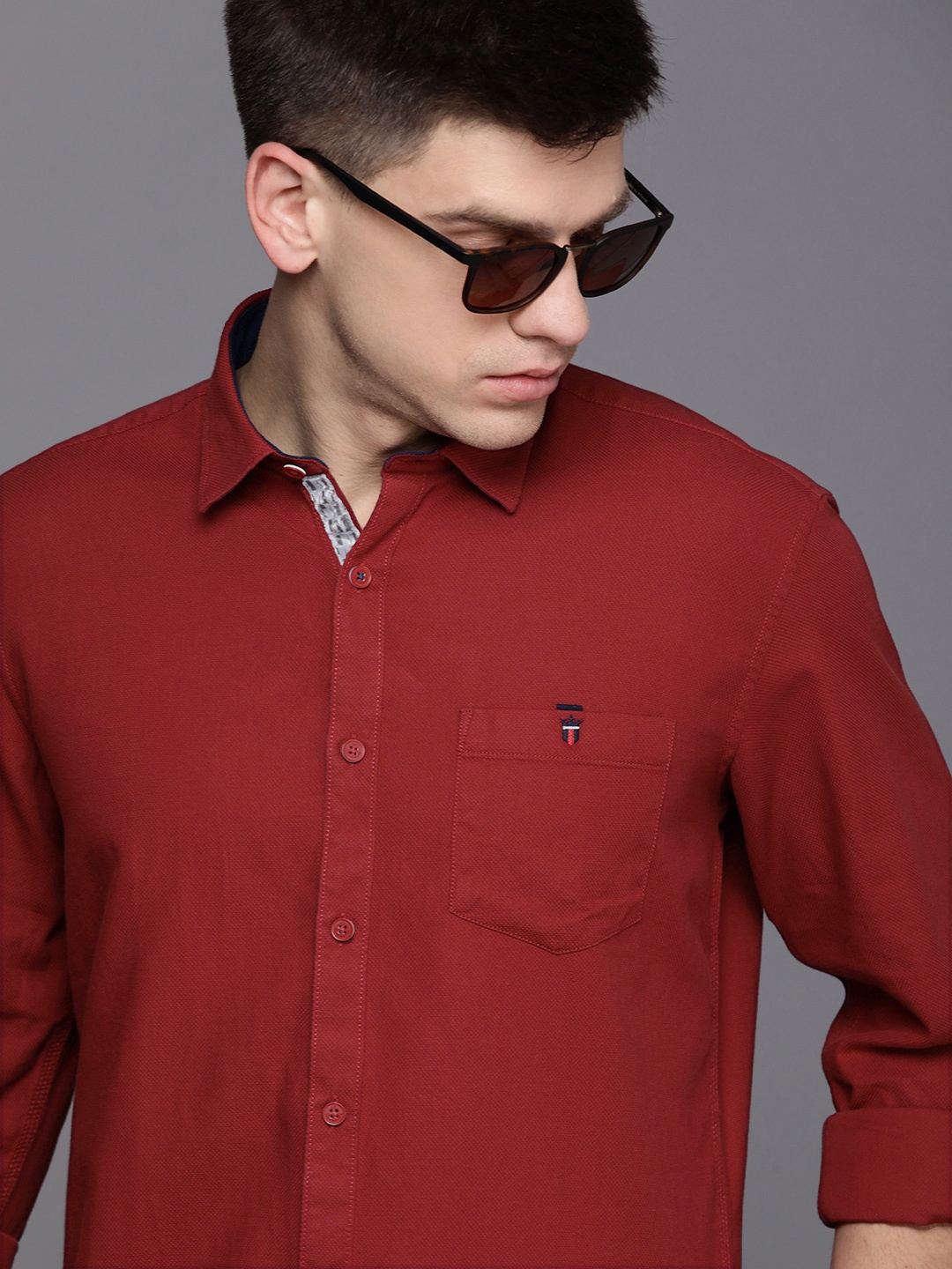 

Louis Philippe Sport Men Slim Fit Casual Shirt, Maroon