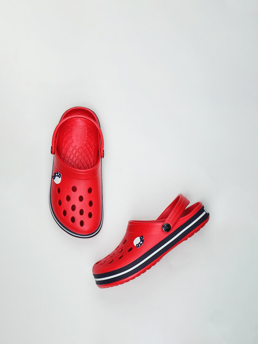 

ABROS Boys Red & White Rubber Clogs
