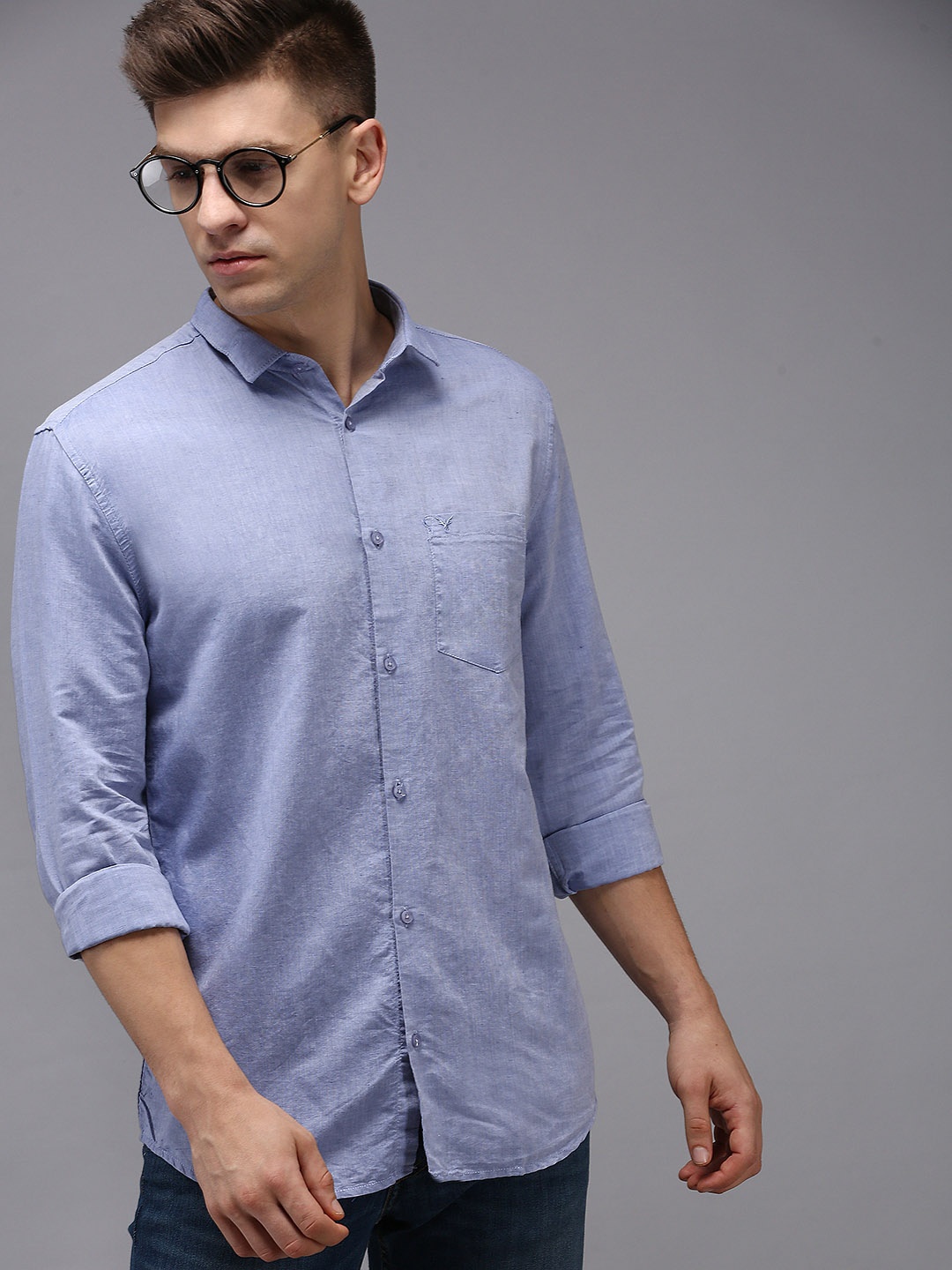 

SHOWOFF Men Blue Comfort Cotton Casual Shirt