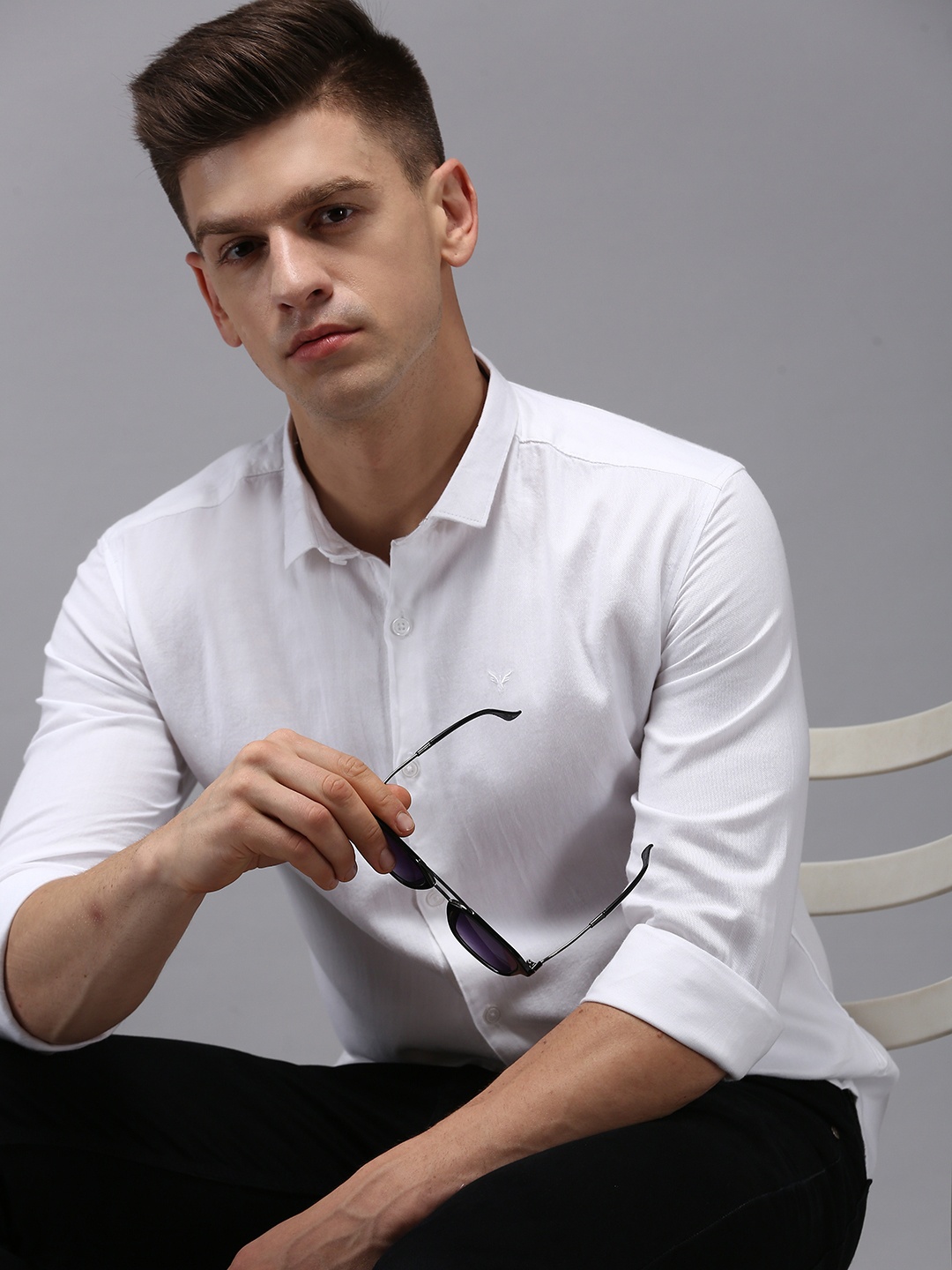 

SHOWOFF Men White Comfort Cotton Casual Shirt