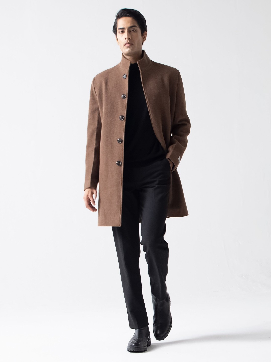 

RARE RABBIT Men Ruco Slim Fit Longline Jacket, Brown