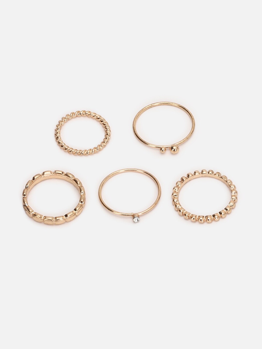 

FOREVER 21 Set Of 5 Gold-Toned Solid Finger Rings