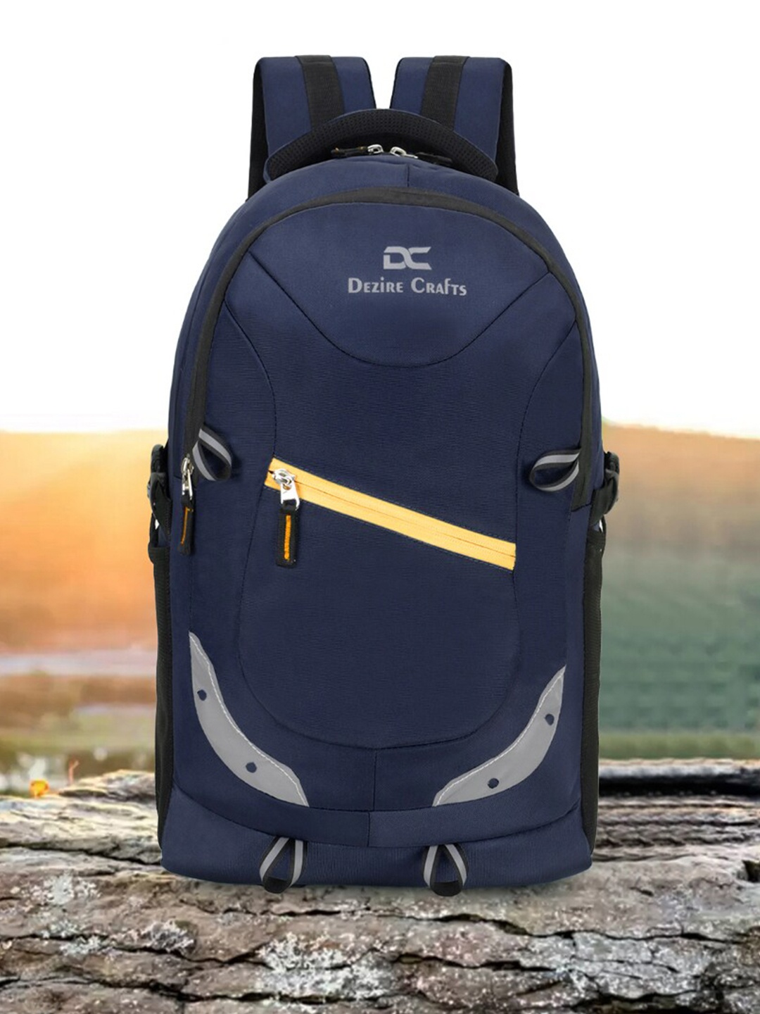 

Dezire Crafts Unisex Navy Blue Backpack with Reflective Strip