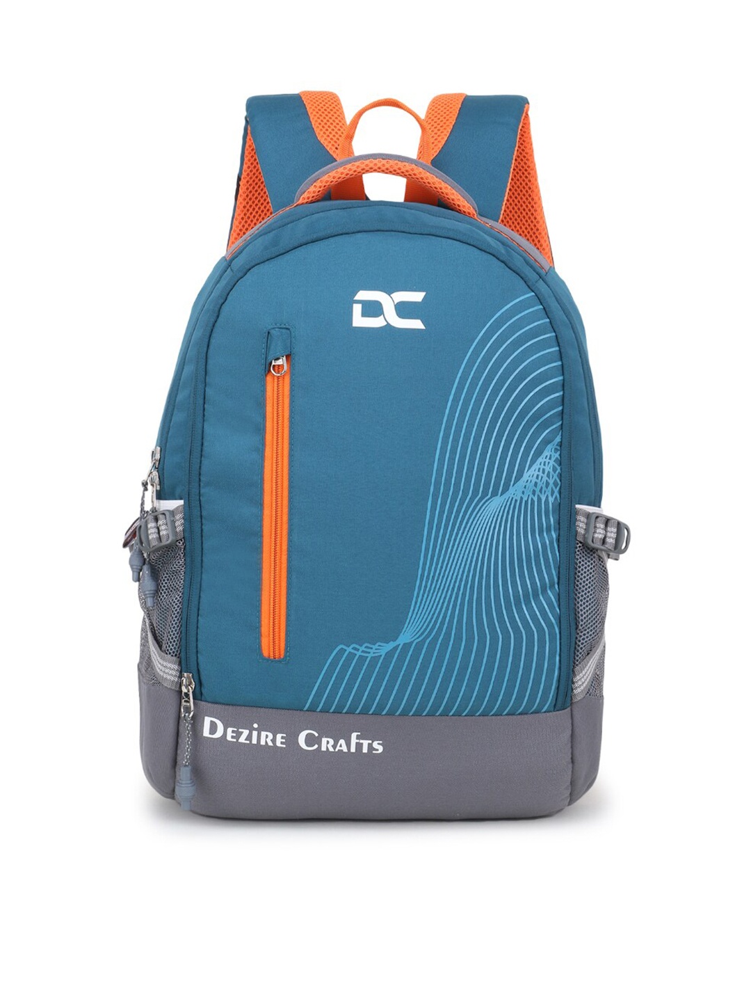 

Dezire Crafts Unisex Sea Green & Grey Solid Backpack