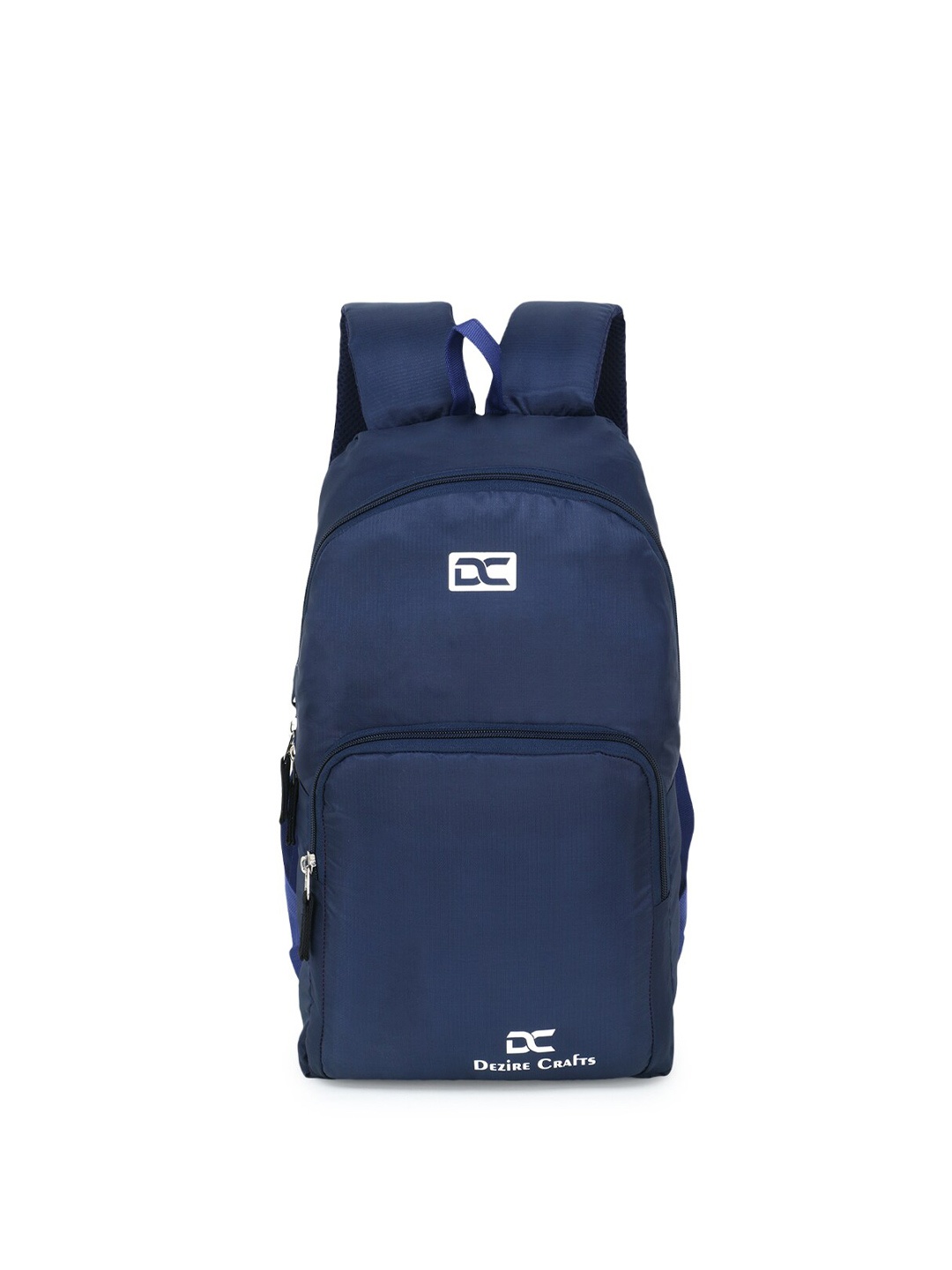 

Dezire Crafts Unisex Navy Blue & White Solid Backpack