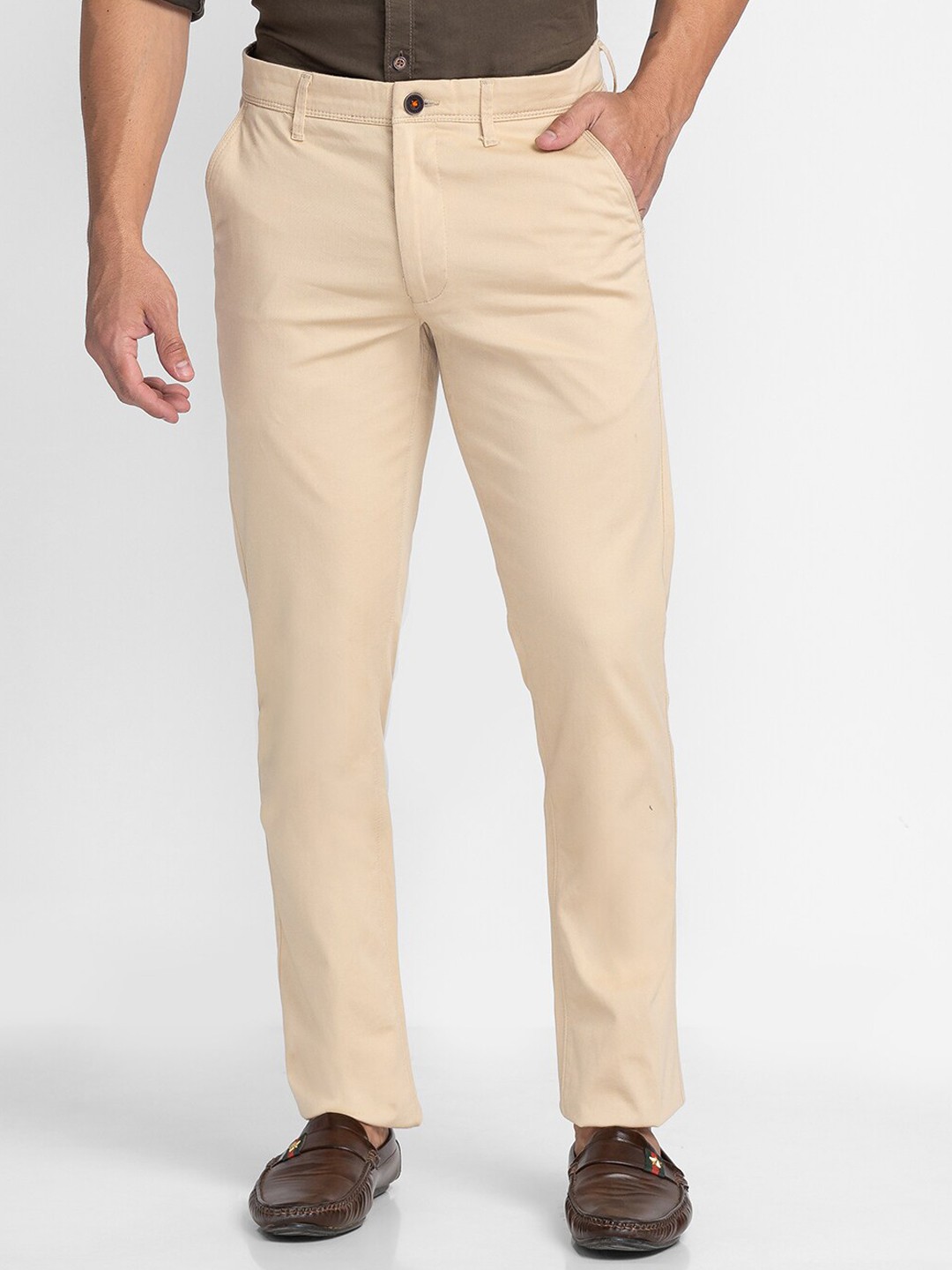 

Oxemberg Men Beige Slim Fit Chinos