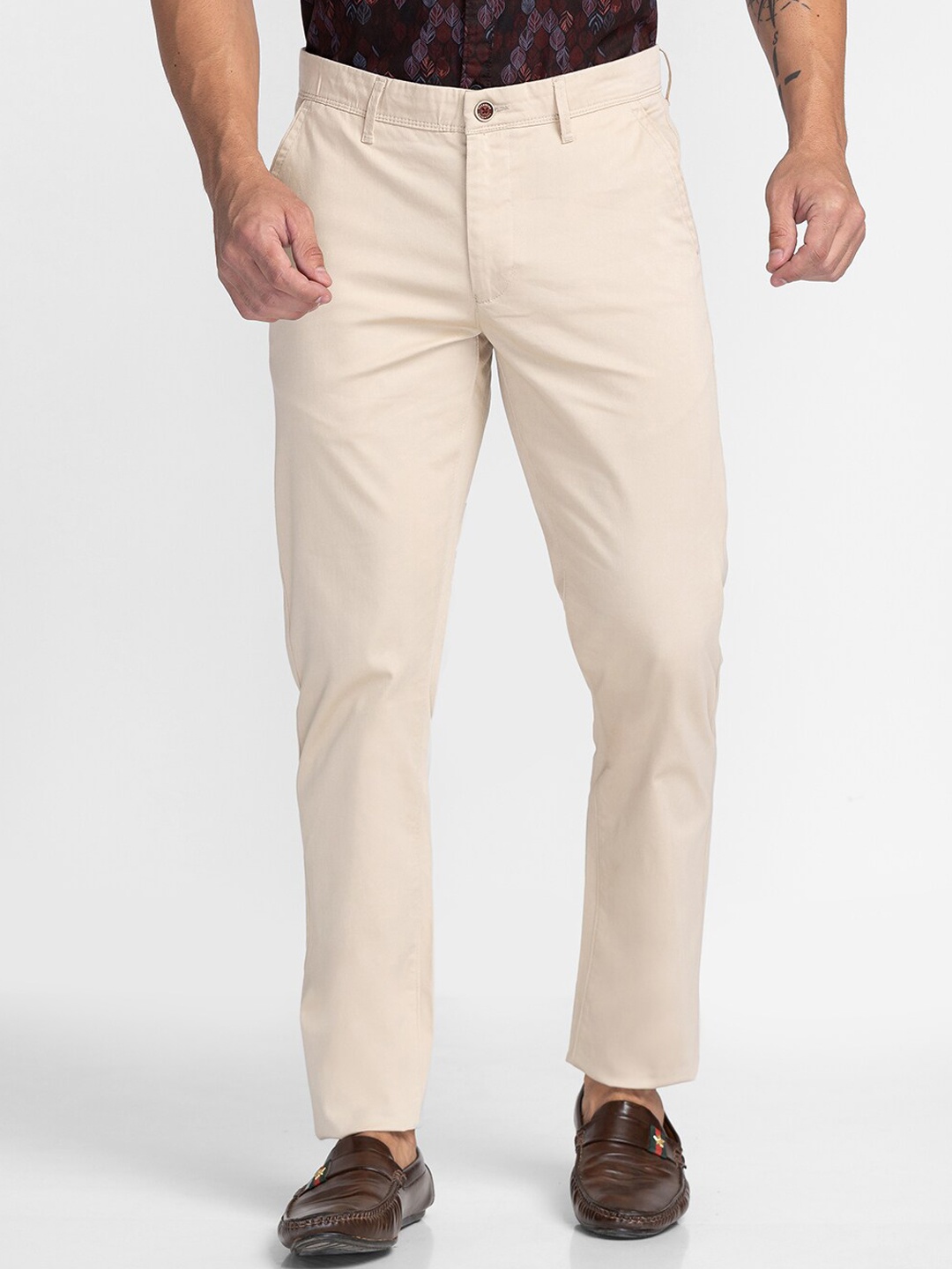 

Oxemberg Men Beige Slim Fit Chinos