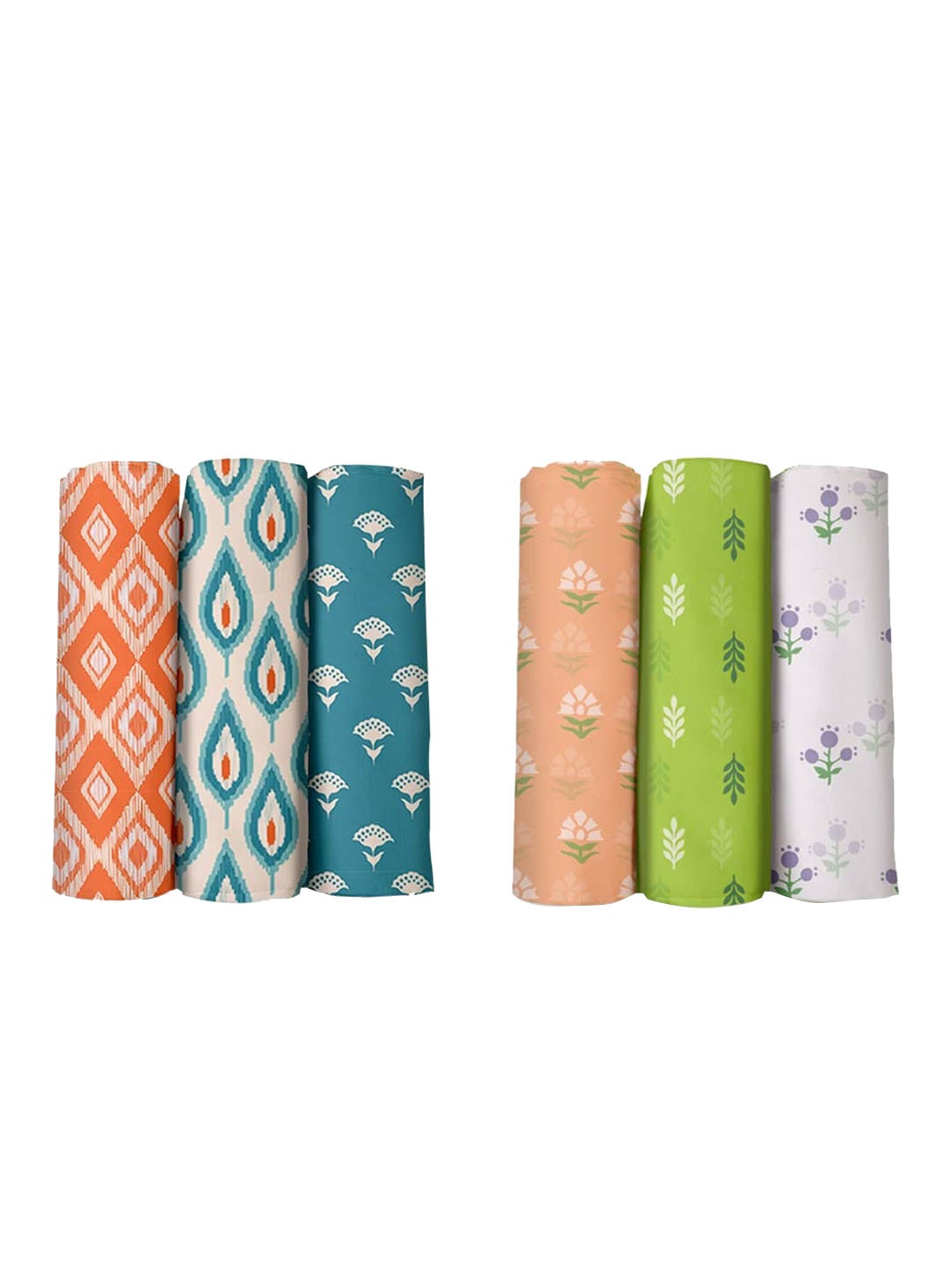 

SuperBottoms Pack of 6 Sustainable Cotton Mulmul Swaddles, Orange