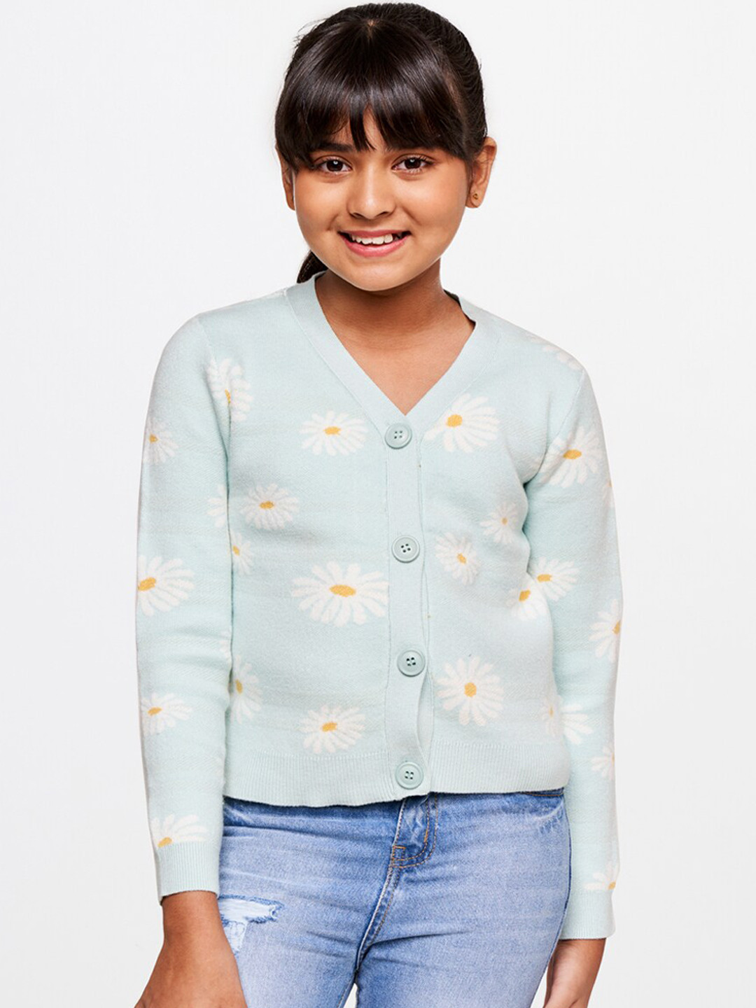 

AND Girls Blue White Floral Tailored Jacket